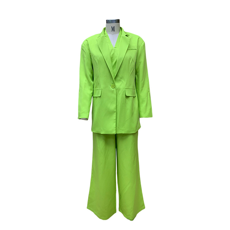 FD1068 spot 2022 autumn winter new fashion temperament long sleeve suit jacket casual pantsuit three-piece