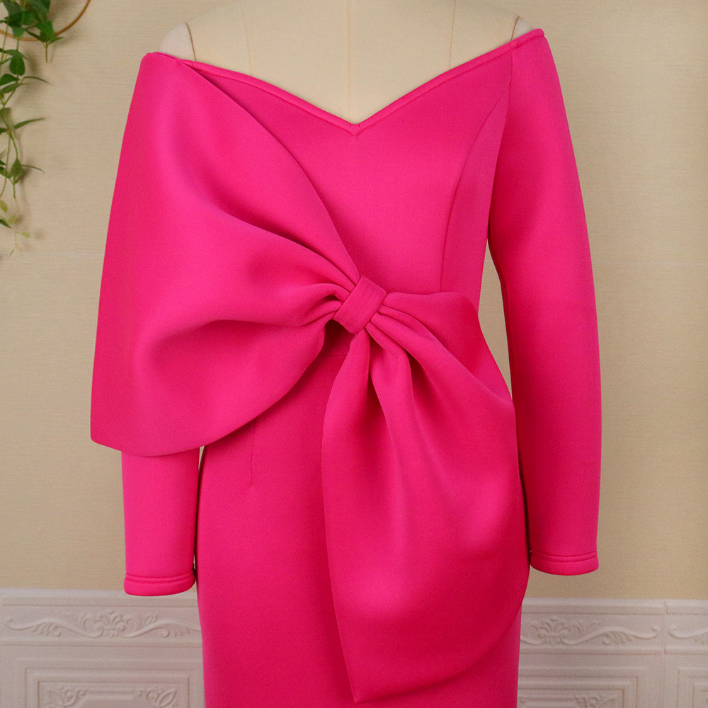 Sexy Deep V Bowknot High Waist Hip Wrap Party S-XXXL Large Women's Dress party dress
