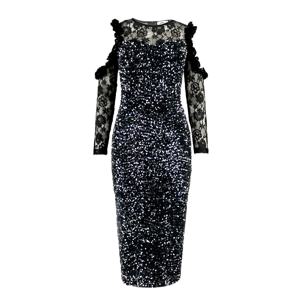 Green Bubble Sleeve Christmas Dress Banquet Evening Dress Large Women's Dress Party Dress