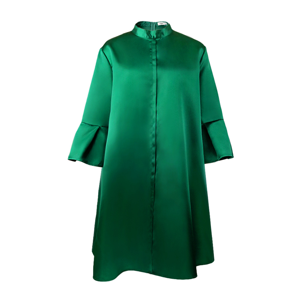 New oversize round neck flare sleeve loose skinny meat covering casual party dress