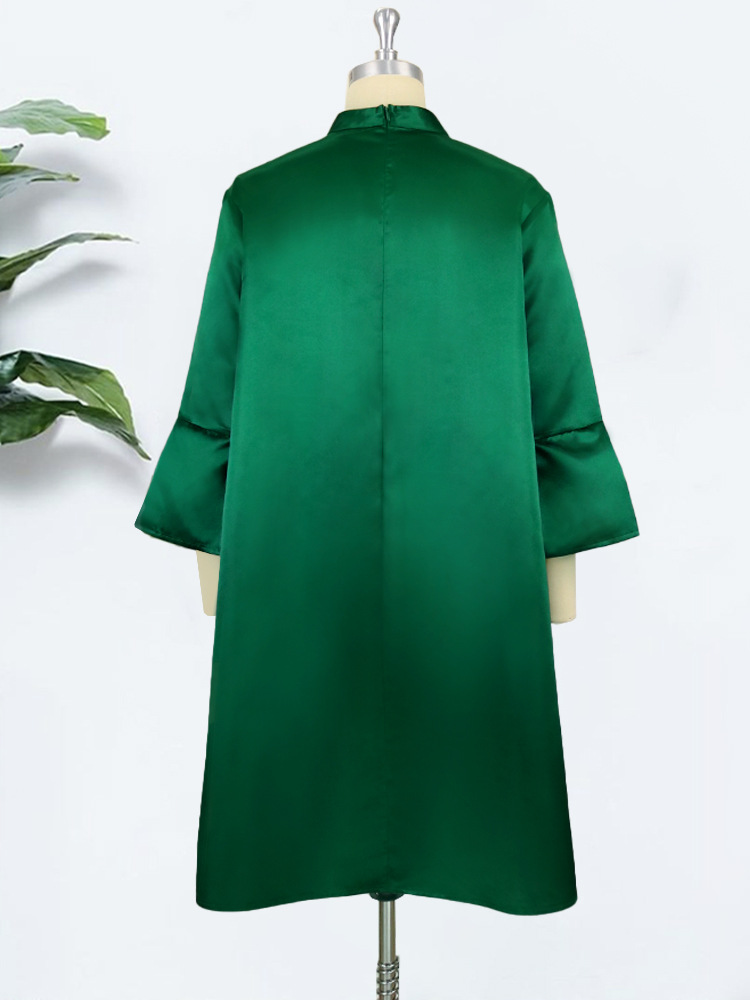 New oversize round neck flare sleeve loose skinny meat covering casual party dress