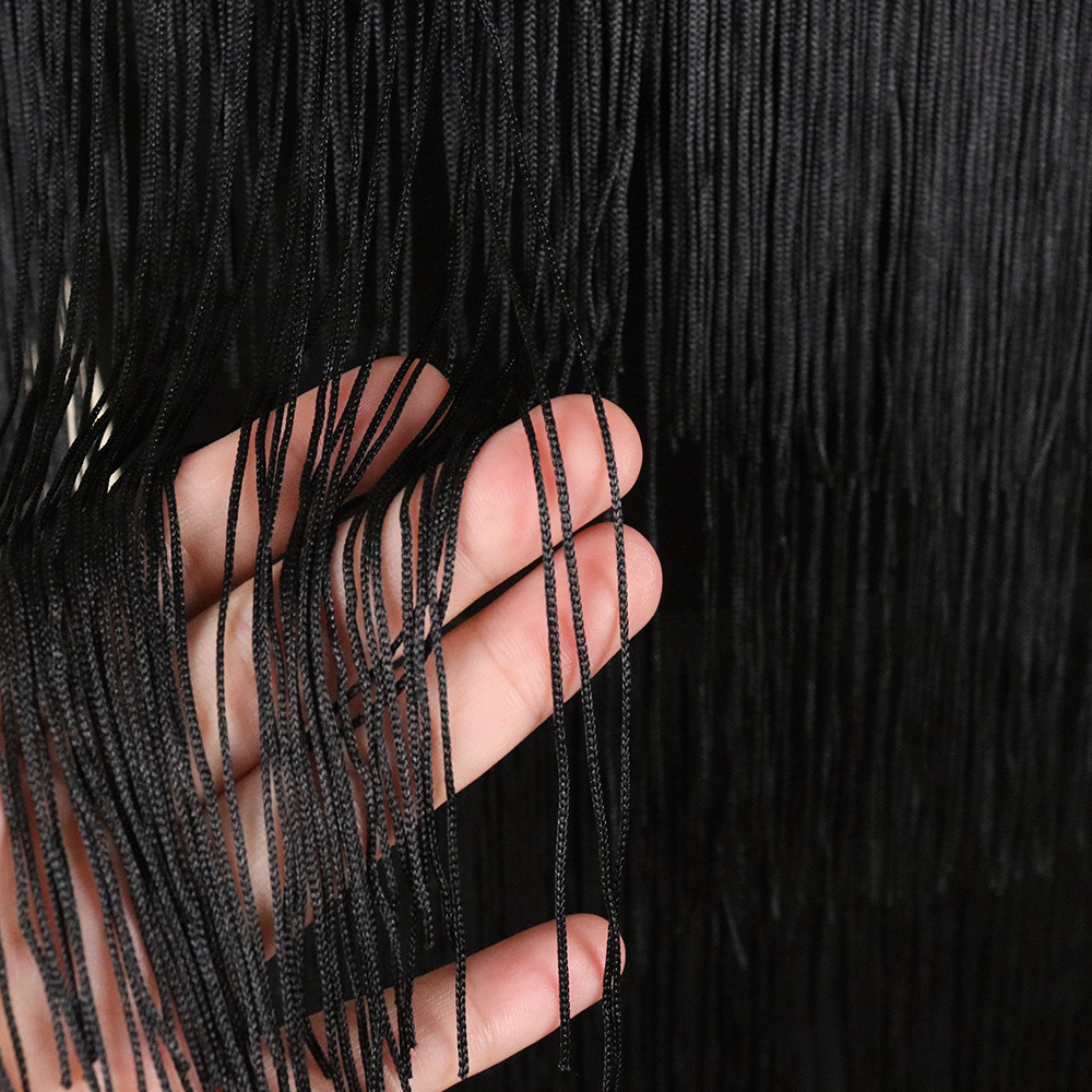 Sexy perspective mesh splicing tassel high waist large size slim casual bag buttocks women's dress