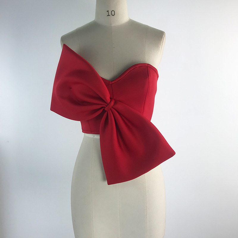 Sexy Bowknot Wrapped Chest Off Shoulder Versatile Blouse Shirt Women Tops clothes