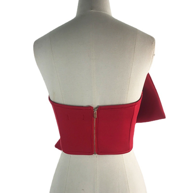 Sexy Bowknot Wrapped Chest Off Shoulder Versatile Blouse Shirt Women Tops clothes