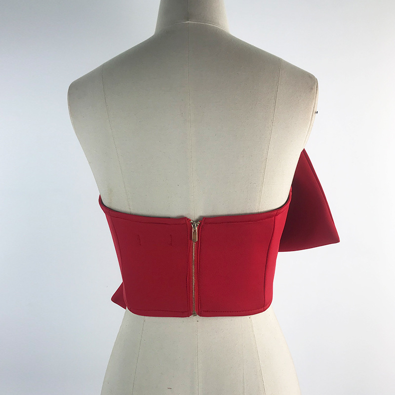 Sexy Bowknot Wrapped Chest Off Shoulder Versatile Blouse Shirt Women Tops clothes