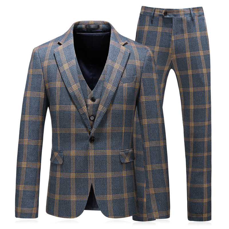 Man's Business Casual Suit Plus Size 4XL 5XL Slim Suit Wedding Clothes 3pcs Separate