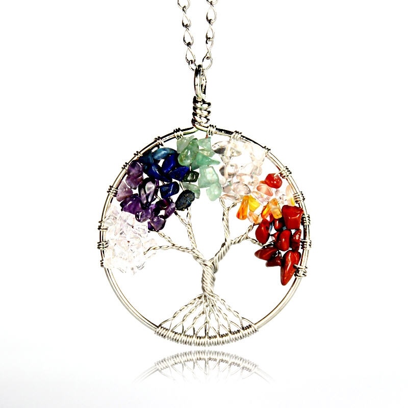 7 Chakra Reiki Tree Of Life Healing Gemstone Charms