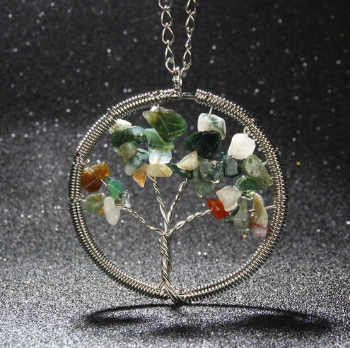 7 Chakra Reiki Tree Of Life Healing Gemstone Charms