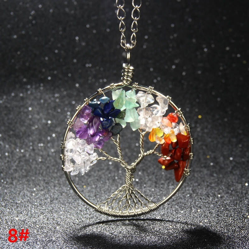 7 Chakra Reiki Tree Of Life Healing Gemstone Charms