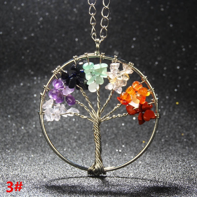 7 Chakra Reiki Tree Of Life Healing Gemstone Charms