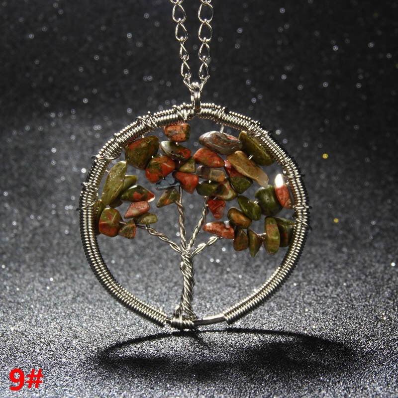7 Chakra Reiki Tree Of Life Healing Gemstone Charms