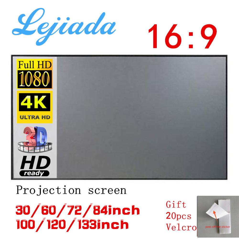 Simple Curtain Anti-Light 60 72 84 100 120 Inches Projection screens Home Outdoor Office Portable 3D HD projector screens