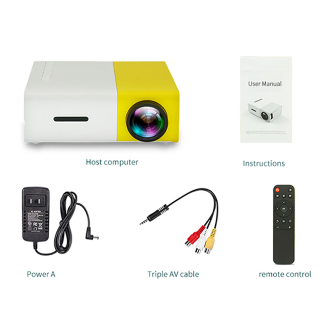 YG300 Mini Projector 480x272 Pixels Supports 1080P HDMI USB Audio Portable Home Media Video Player