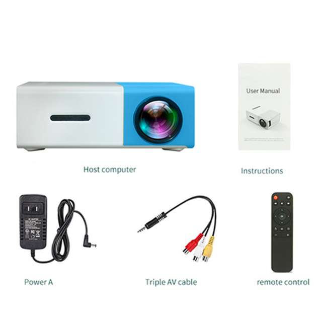 YG300 Mini Projector 480x272 Pixels Supports 1080P HDMI USB Audio Portable Home Media Video Player