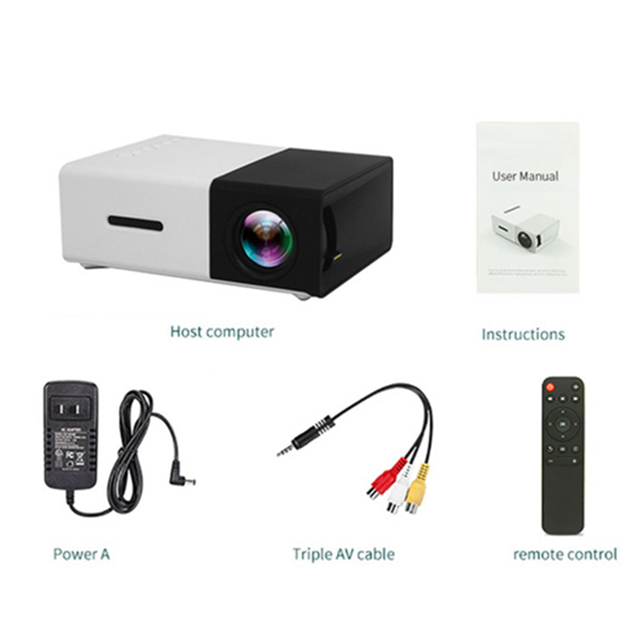 YG300 Mini Projector 480x272 Pixels Supports 1080P HDMI USB Audio Portable Home Media Video Player