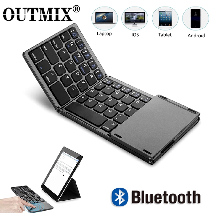 New Portable Mini Folding Bluetooth Keyboard Wireless Foldable Touchpad Keypad for IOS Android Windows Ipad Tablet