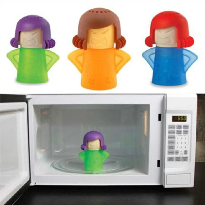 Angry Mama Microwave Oven Steam Cleaner With Vinegar and Water Easy Cleans Household Kitchen Cleaning Tools （random color）
