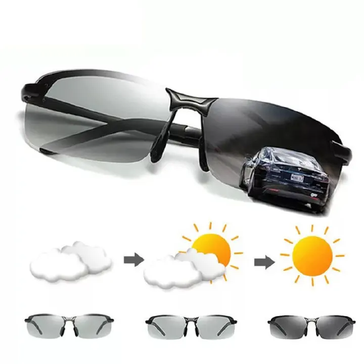 Change Color Photochromic Sunglasses Men Polarized Chameleon Glasses Male Sun Glasses Day Night Vision Driving Eyewear Gafas