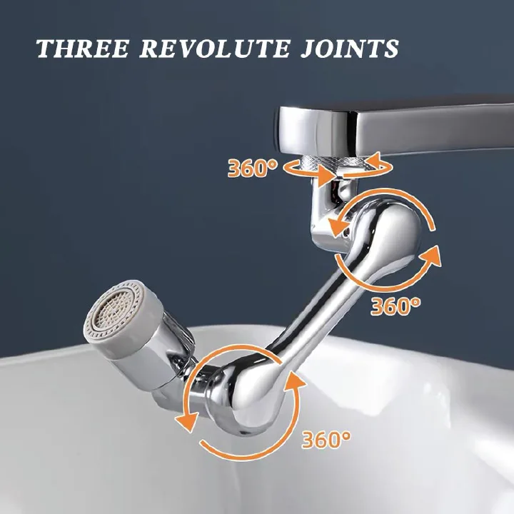 1080 Degree Universal Extension Faucet Washbasin Tap Splash Aerator Splash Filter Faucet Faucet Adaptor Rotary Robot Arm Faucets