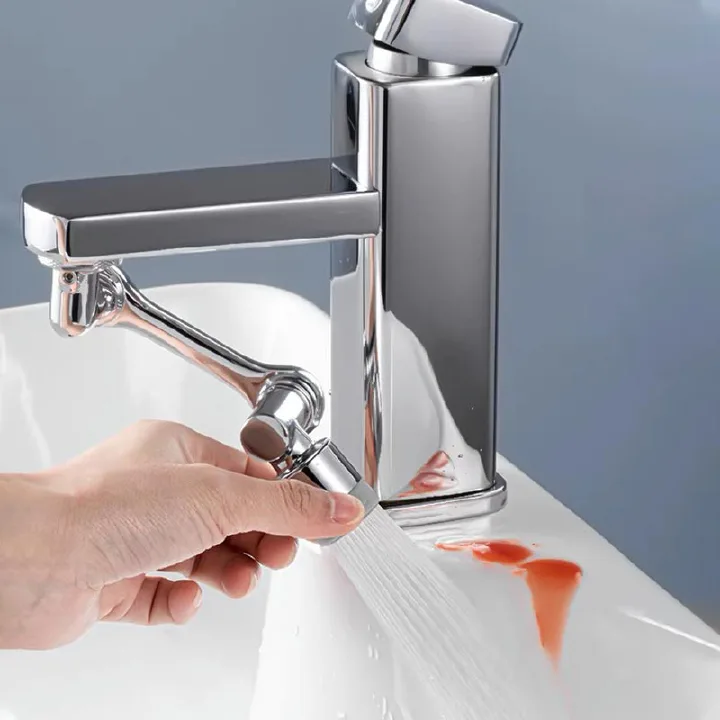 1080 Degree Universal Extension Faucet Washbasin Tap Splash Aerator Splash Filter Faucet Faucet Adaptor Rotary Robot Arm Faucets
