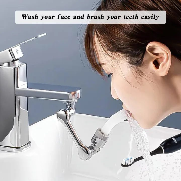 1080 Degree Universal Extension Faucet Washbasin Tap Splash Aerator Splash Filter Faucet Faucet Adaptor Rotary Robot Arm Faucets
