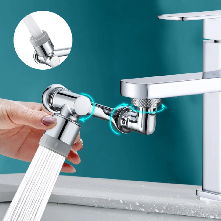 1080 Degree Universal Extension Faucet Washbasin Tap Splash Aerator Splash Filter Faucet Faucet Adaptor Rotary Robot Arm Faucets