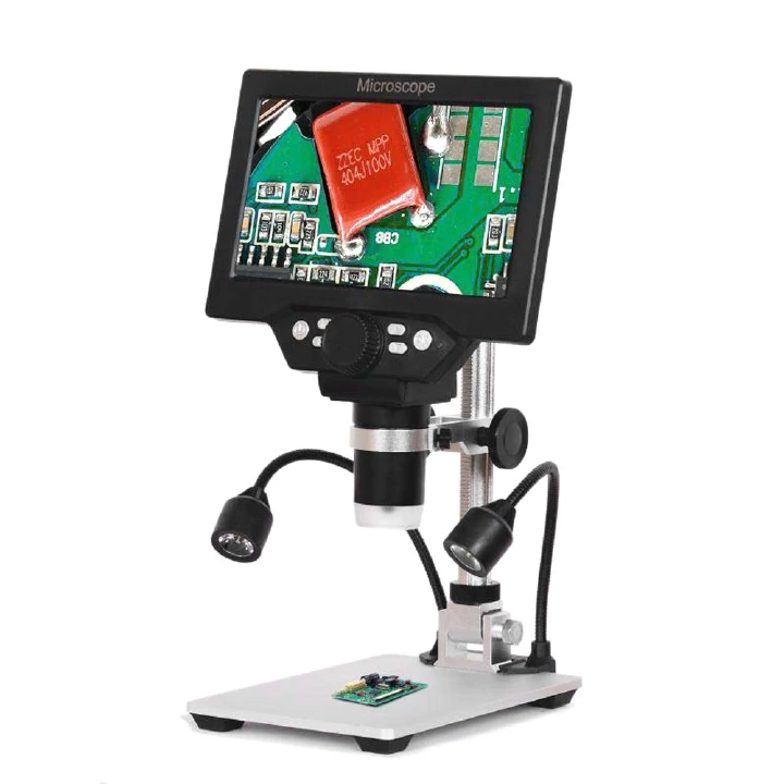 G1200 7&quot; Digital Microscope 12MP 1-1200X Continuous Amplification Magnifier with Two Fill Lights Digital Electronic Microscopio
