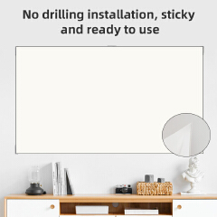 New White Grid Anti-light Simple Curtain 60-130 Inch Projector Screen Home Office Brightening Portable Projection Cloth