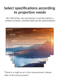 New White Grid Anti-light Simple Curtain 60-130 Inch Projector Screen Home Office Brightening Portable Projection Cloth