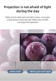 New White Grid Anti-light Simple Curtain 60-130 Inch Projector Screen Home Office Brightening Portable Projection Cloth