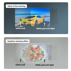 New White Grid Anti-light Simple Curtain 60-130 Inch Projector Screen Home Office Brightening Portable Projection Cloth