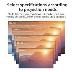 New White Grid Anti-light Simple Curtain 60-130 Inch Projector Screen Home Office Brightening Portable Projection Cloth