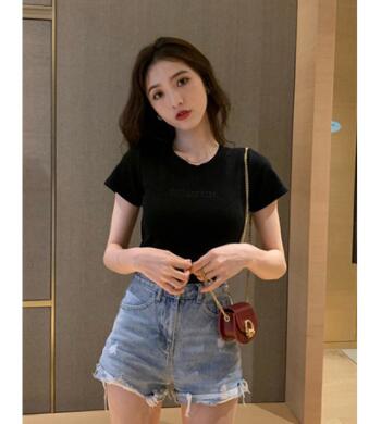 MS tops 2021 summer new slim bottoming women Clothes dress Korean Short Sleeve fashion T-shirt