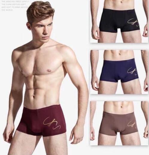 New 4 Pack Men&apos;s Breathable Underwear Sexy MEN Fashion Underwear Boxer Brief Cotton Underwear 4-Pack