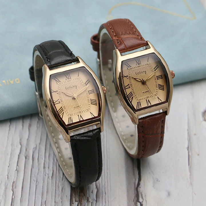 MS~Fashion jewelry Barrel Shaped Simple Women Watches Waterproof Quartz Watch Women's Watch Square Belt Watch