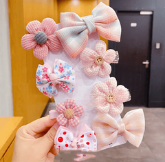 New Arrivals  8PCS Children’s Hairpin 2022 new hairpin cute baby bow hair ornaments little girl broken hairpin pink eight pieces Pink FREE SIZE