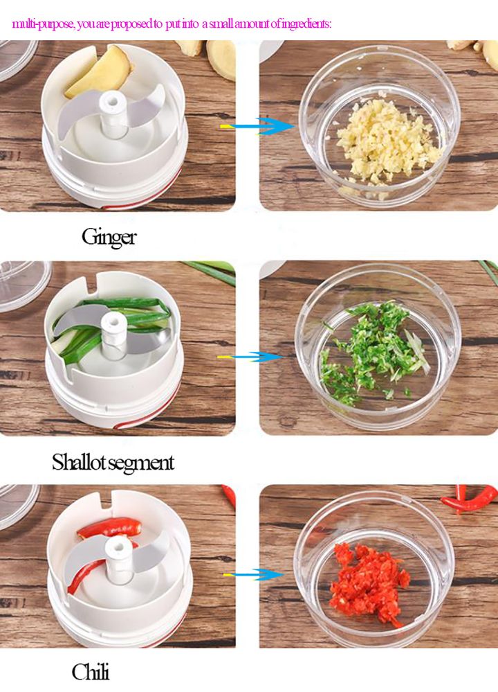 Mini 170ml Kid Food Chopper Cutter Vegetable Fruit Twist Shredder