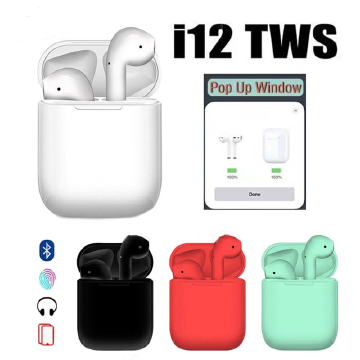 i12 TWS  Wireless Bluetooth Earphones With Stereo  Microphone  For Android & IOS FD41171057 white