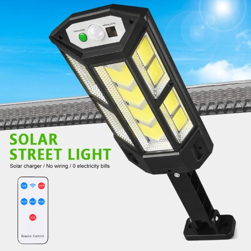 Solar Light Waterproof Smart Remote Control Light Human Induction Street Lamp Solar Charging LED Wall Lamp Outdoor Garden Tool lampu solar light outdoor lighting GO HOME Black as picture one sizeBlack,as picture,one size