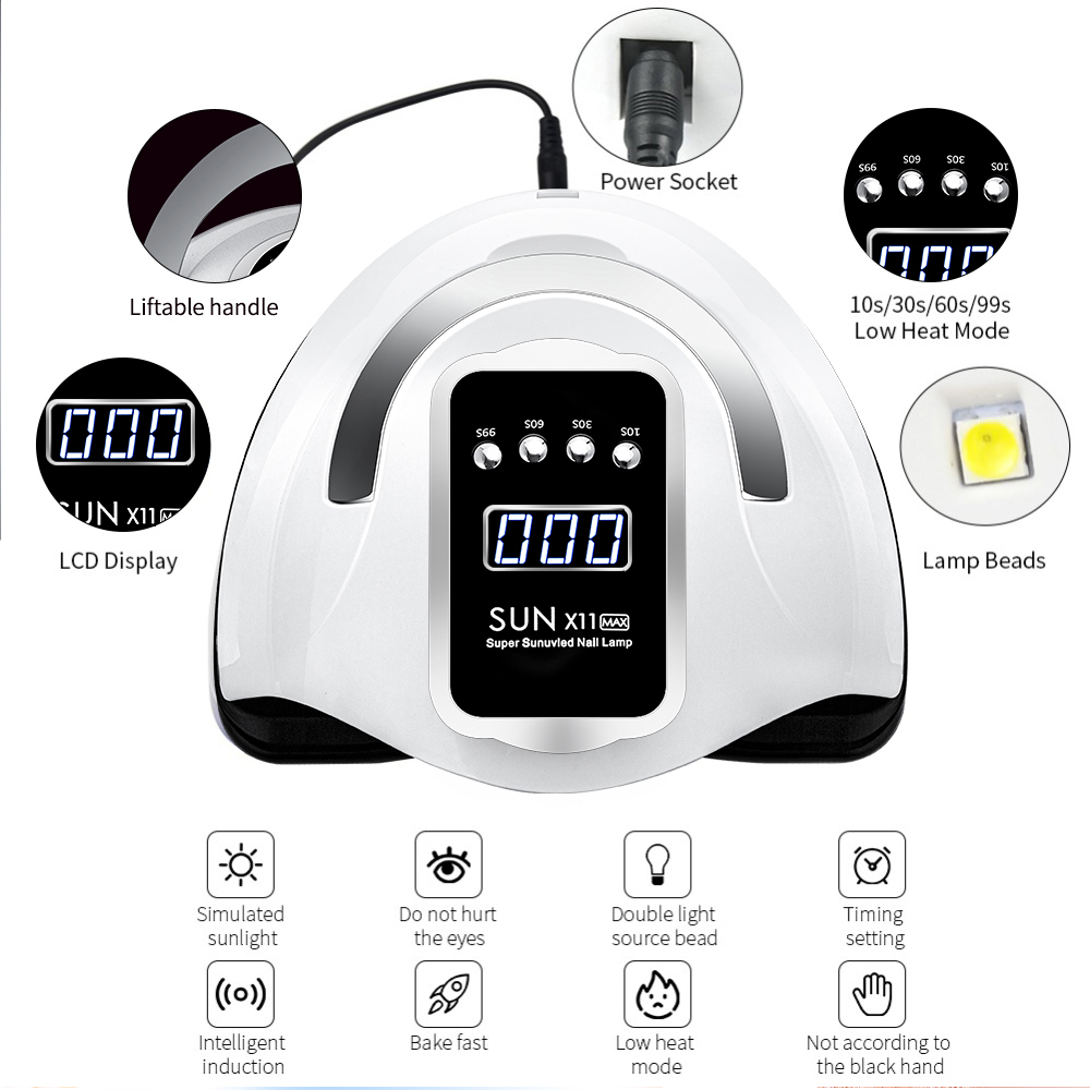 [Free Gift]280W SUN X11 UV LED Nail Lamp Nail Dryers for Drying Nails Gel Polish With Motion Sensing Professional UV Lamp For Manicure Salon GO HOME