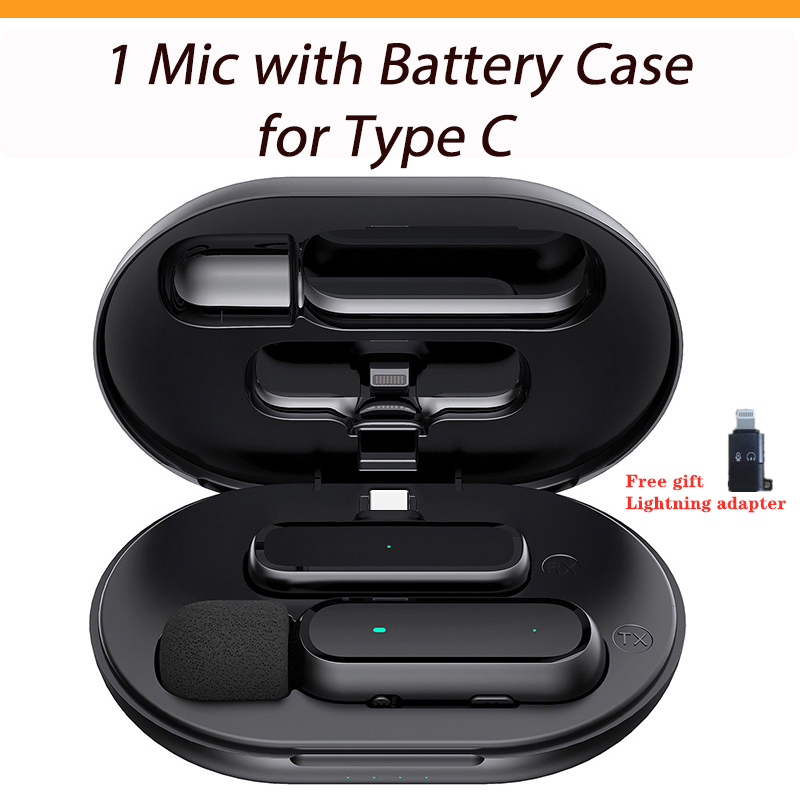 New Wireless Lavalier Condenser Microphone With Charge Box For iPhone Android Charging Portable Mic for YouTube Tik Tok Live Video Audio Gaming