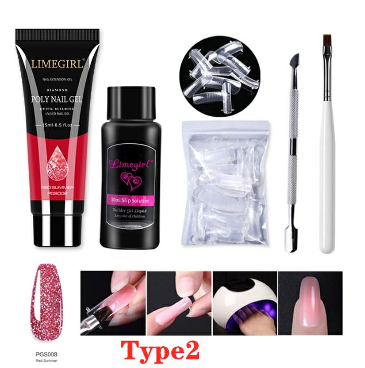 5Pcs  nail crystal extension gel set tool including nail plates