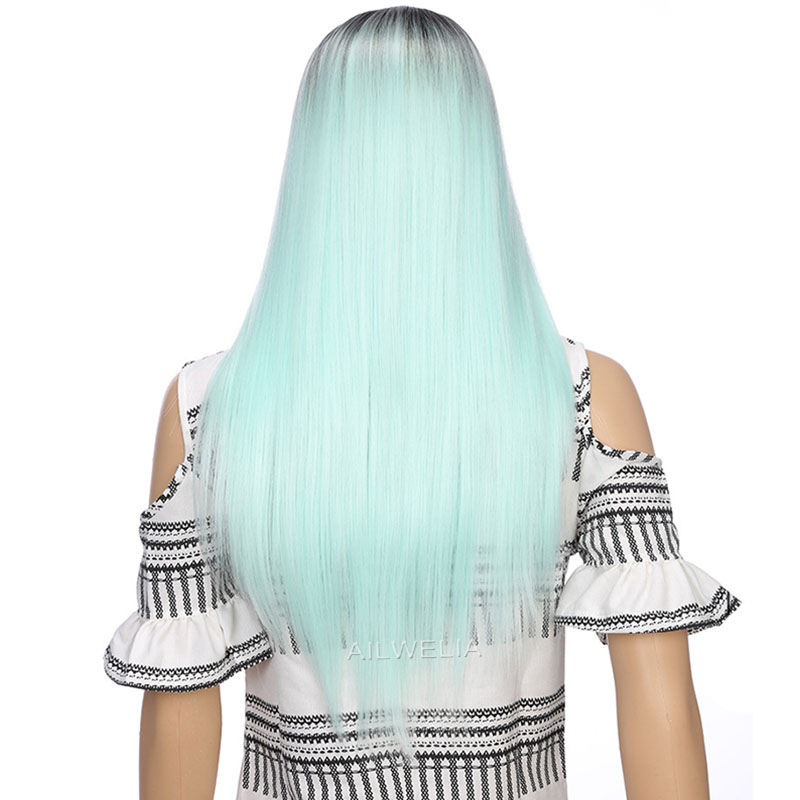 Blonde Color Long Straight Wig High Temperature Resistance Hair Bob Wigs 24 26 Inch Ombre Colorful