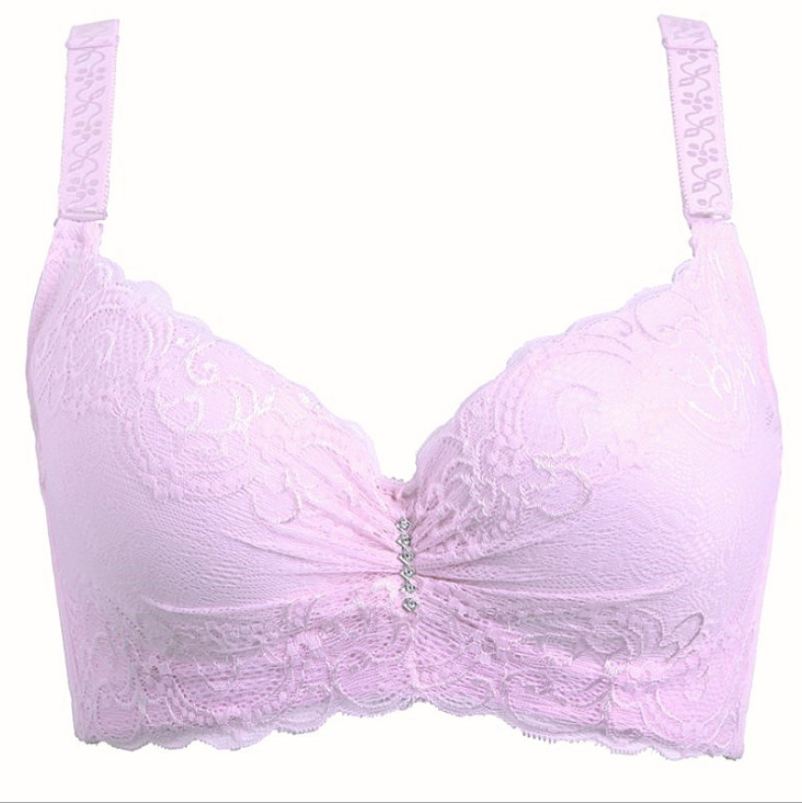 Ladies Big Size 3/4 Cup Lace Push Up Bra Black Bralette Deep V Women&apos;s Bras Underwear Lace Large Cup