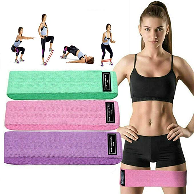3Pcs Resistance Loop Bands  Home Gym Fitness Exercise Bands for Glute and Hip Exercise,Pilates Yoga