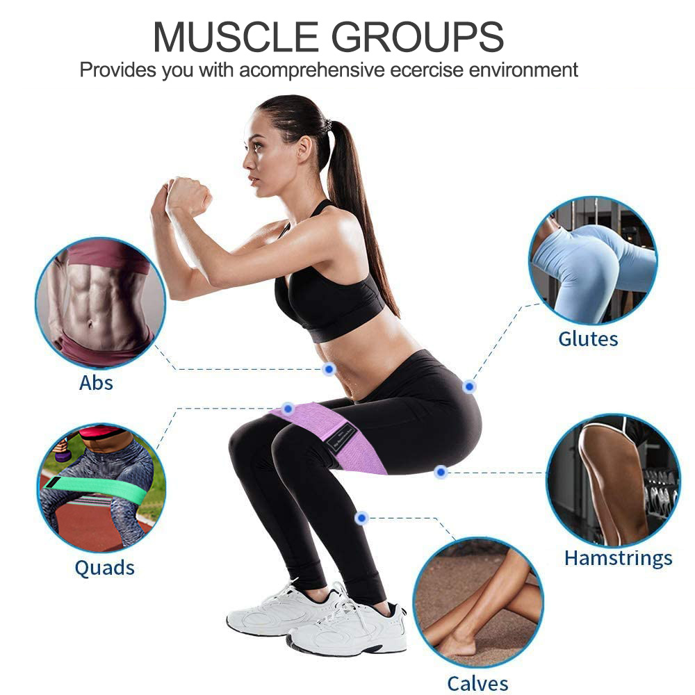 3Pcs Resistance Loop Bands  Home Gym Fitness Exercise Bands for Glute and Hip Exercise,Pilates Yoga