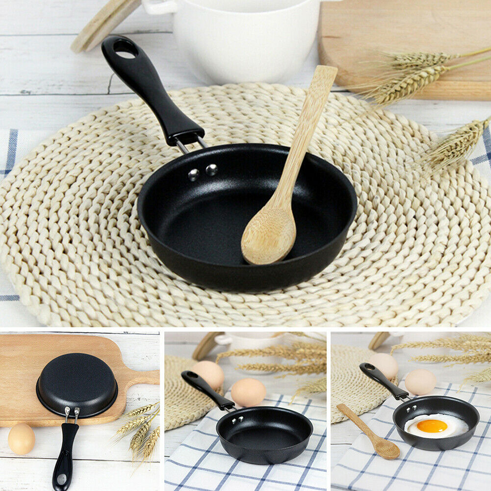 One Egg Small Mini 12cm Frying Pan Frypan Fry Pan Non Stick Pendeford Skillet, Long Handle