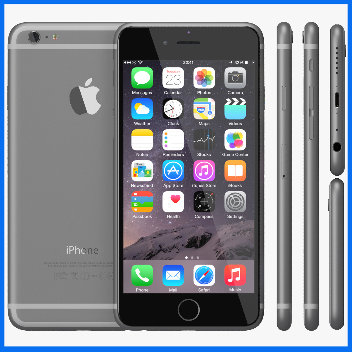 Refurbished 99%new Unlocked Apple iPhone 6 16/32/64/128GB 4.7 inch 8.0MP+1.2MP pixel camera iPhone6 Original with Touch ID function Smart Phone + 4G network A8 chip+M8 less than 2200mAh battery