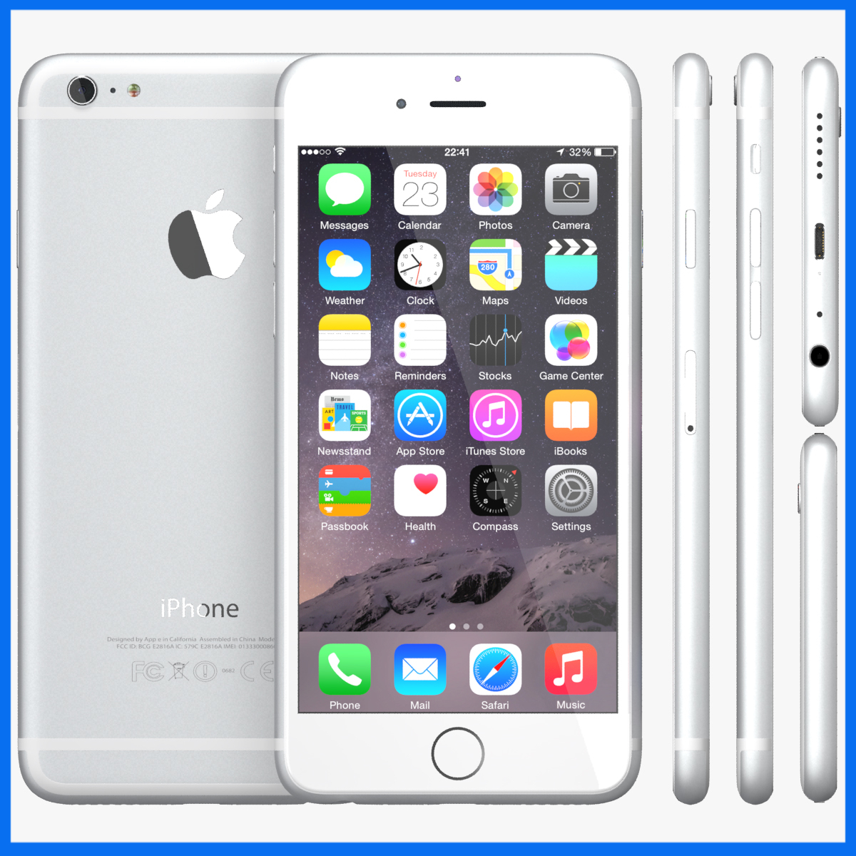 Refurbished 99%new Unlocked Apple iPhone 6 16/32/64/128GB 4.7 inch 8.0MP+1.2MP pixel camera iPhone6 Original with Touch ID function Smart Phone + 4G network A8 chip+M8 less than 2200mAh battery