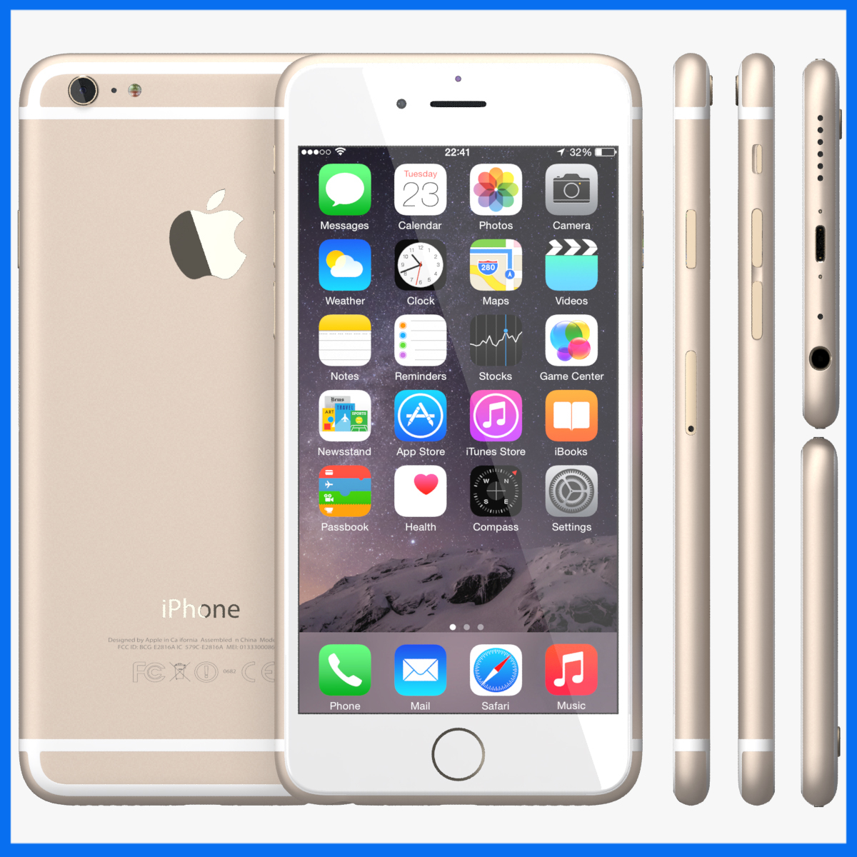 Refurbished 99%new Unlocked Apple iPhone 6 16/32/64/128GB 4.7 inch 8.0MP+1.2MP pixel camera iPhone6 Original with Touch ID function Smart Phone + 4G network A8 chip+M8 less than 2200mAh battery